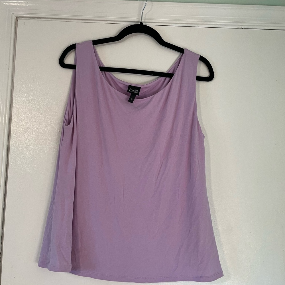 Eileen Fisher Women’s 100% Silk Lavender Tank Blouse L